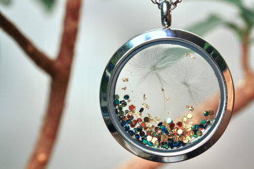 Medaillon Pusteblume Glücksbringer Edelstahl